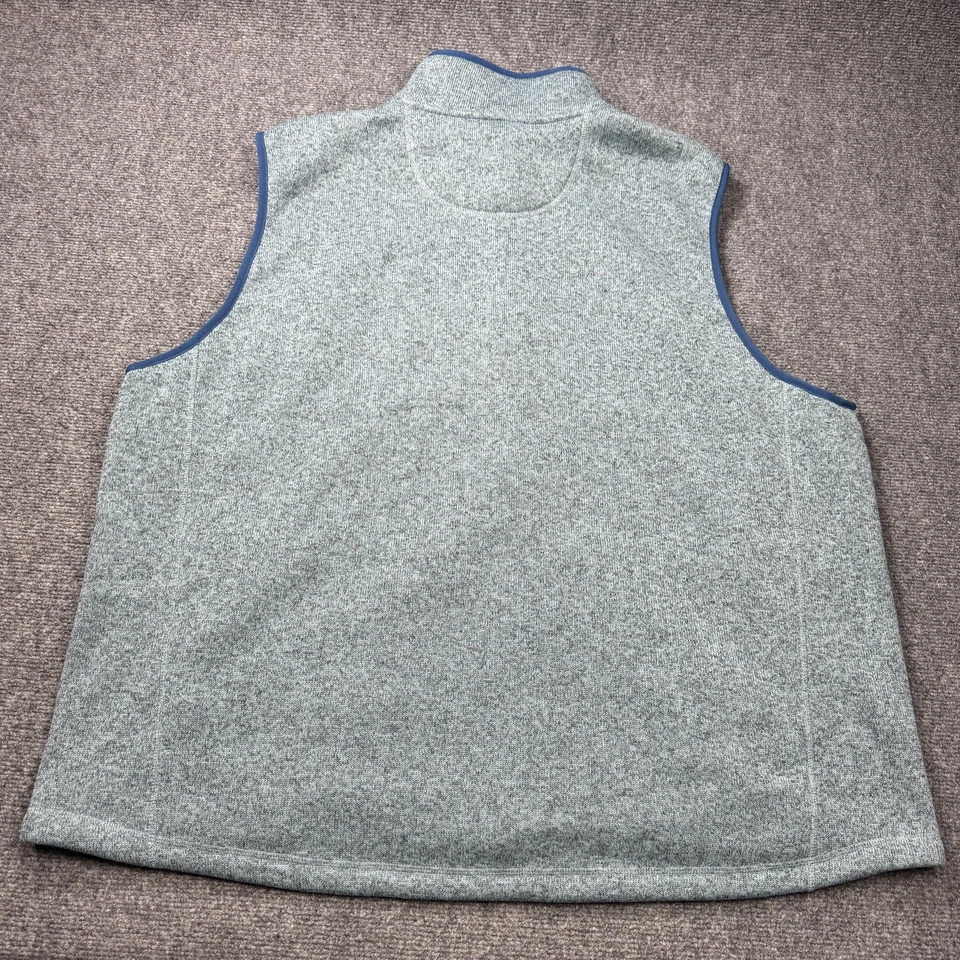 LL Bean Vest Mens 3XL Gray Slightly Fitted Fleece Full Zip Outdoors Pockets - Image 2 of 4