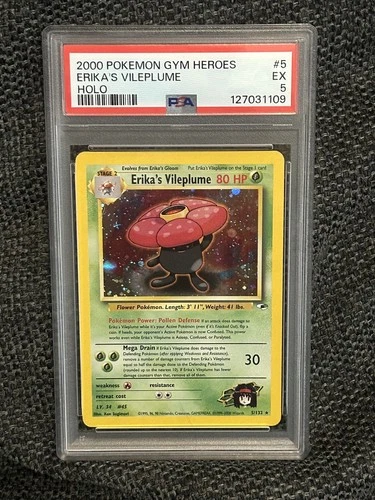 Erika's Vileplume 5/132 - Pokemon Gym Heroes - PSA 5