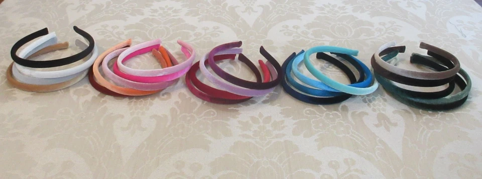 Diadema de terciopelo preppy clásica delgada estrecha hecha a mano elige entre 22 colores Foto 2 de 4