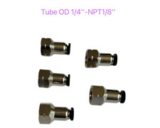 5 Pcs Pneumatic Push to Connect Air Fittings, 1/4 Inch Tube OD X 1/8 Inch NPT