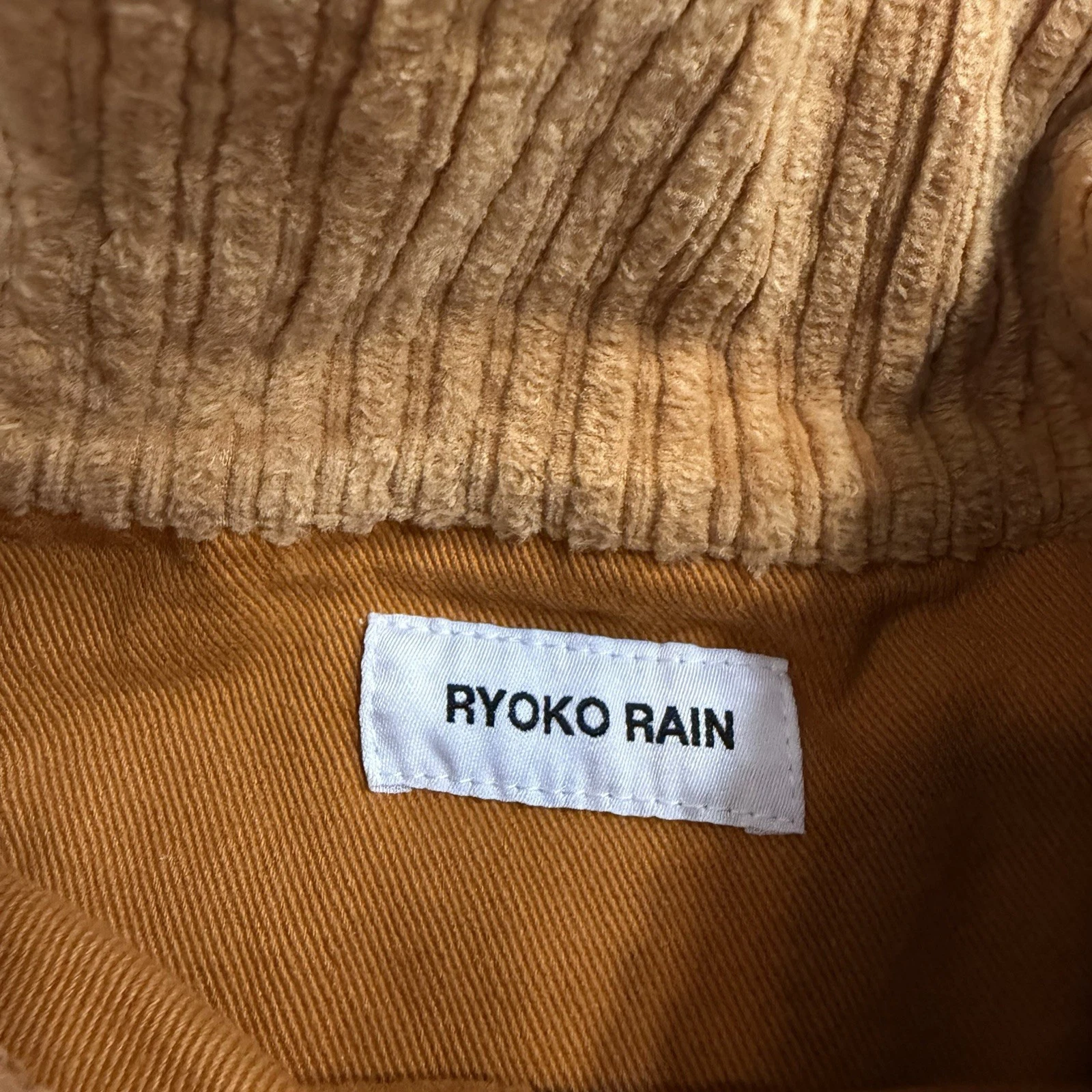 Ryoko Rain Jacket Mens Large Brown Corduroy Full Zip Tiger Streetwear - product detail image 3