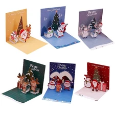 3D Merry Christmas Pop-Up Card W/ Envelope, Xmas Greeting Cards For Lover Friend