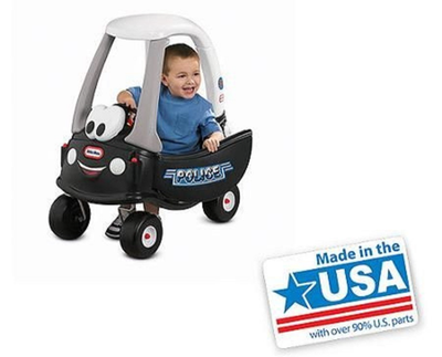 Rare Little Tikes Ride On Cozy Coupe 911 Police Patrol Car, Black