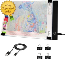 A4 LED Light Pad Diamond Art Light Box Tracing Light Board with 3 Brightness