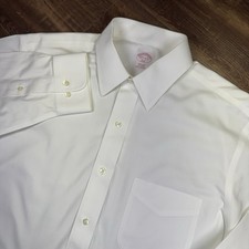 Brooks Brothers 346 Regular Fit Dress Shirt Mens 15.5-4/5 White Cotton Non Iron