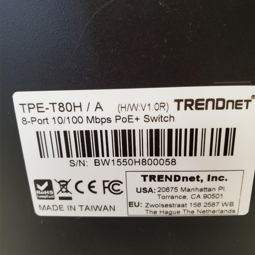 Trendnet TPE-T80H 8-Port 10/100Mbps Greennet PoE+ Switch - Picture 8 of 9