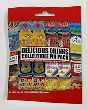 Disney Parks Delicious Drinks Disney Mystery 5 Pin Pack Bag Vaulted Mushu Sealed