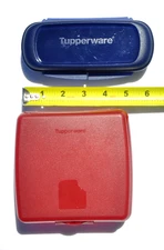 Tupperware Sandwich Keeper #3752 & Granola Bar Keeper #6822 Hinged Locking EUC