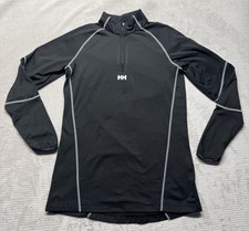 Helly Hansen Womens Large Black Athletic Baselayer Pullover 1/4 Zip