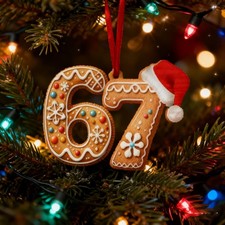 Custom Name 67 Acrylic Ornament Personalized Christmas Decoration with Lights