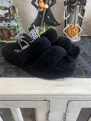 UGG USA Size 8 Yeah Slide Slip On Black White