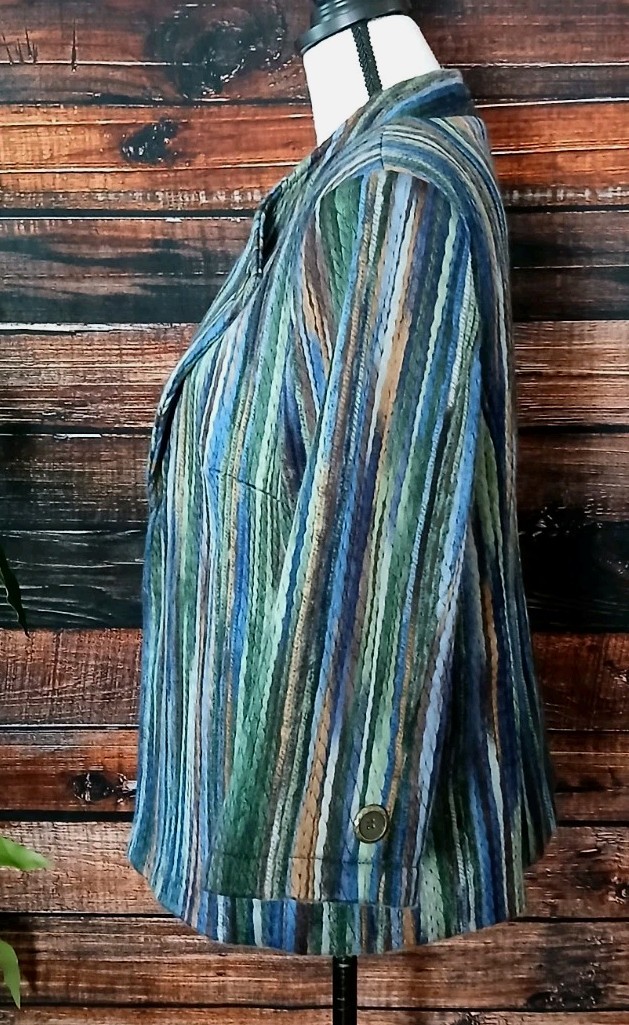 Multiples Jacket Large Woven Multicolor Yarn Stri… - image 8