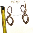 Vintage Silver Plated Hammered Double Circles Earrings — photo 8