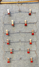 Vintage 6-Tier Folding Hanger --Metal w Clips Space-Saving Pant Skirt Scarf