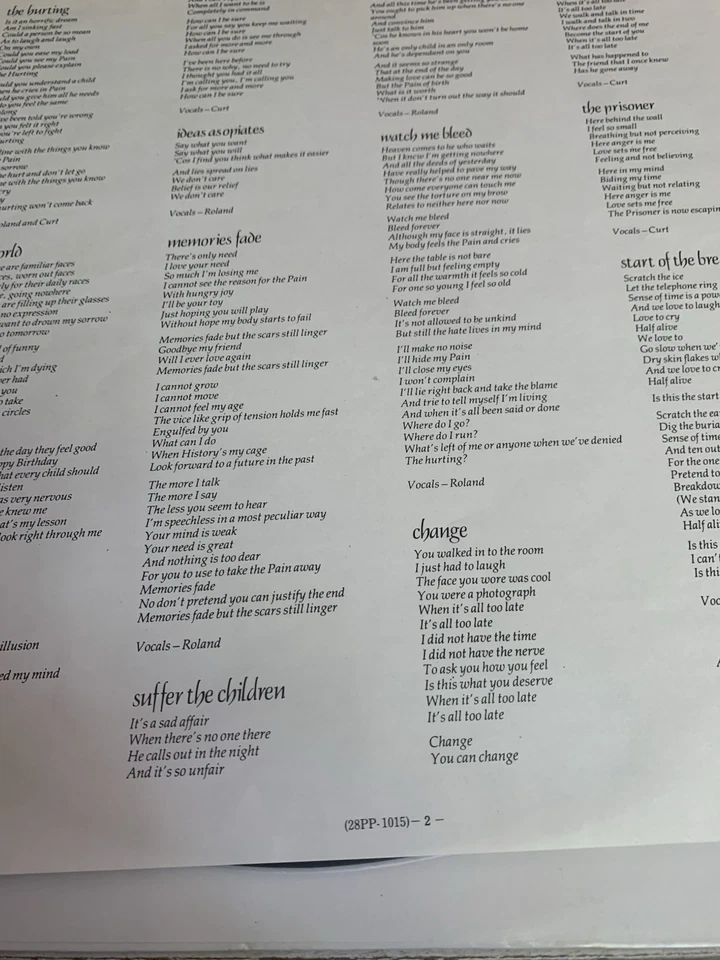 TEARS FOR FEARS THE HURTING 1983 MERCURY 25PP88 JAPAN LP OBI VINYL - Image 3 of 4