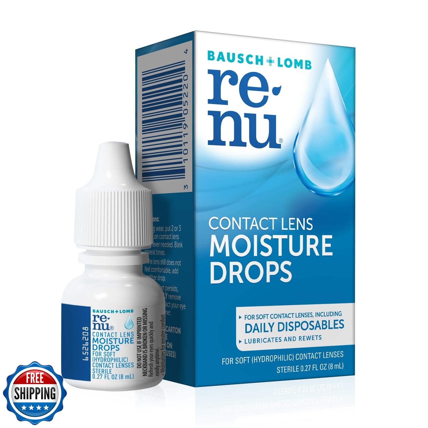 , Rewetting Drops For Contact Lenses, Rehydrates Soft