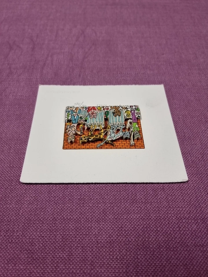 James Rizzi, 3 D, "HERE KITTY KITTY" handsigniert,nummeriert,Mini 2002 - Bild 3 von 4