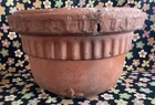 Vintage Bauer Fleur de Lis TERRACOTTA Hanging Pot  10 1/2” diameter 6 1/2” high