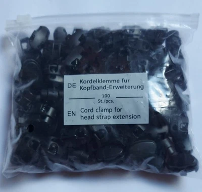 1000 Stück Kordelstopper, Kordelendstücke, schwarz, Stopper 2 loch 5 mm - Bild 1 von 4