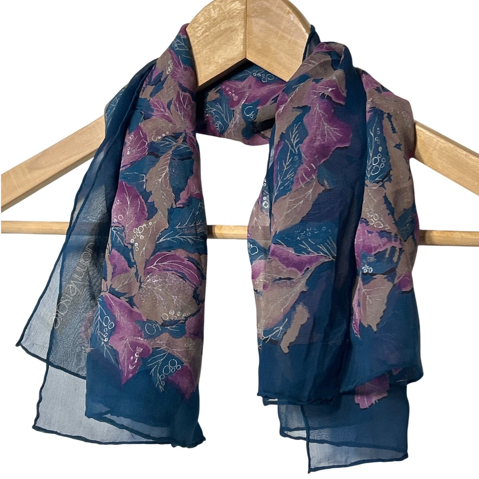 Gianni Versace Silk Scarf Floral Print Designer Square Neck Scarf 26" x 26"