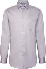 Seidensticker Men's Regular Fit Long Sleeve Shirt, Non-Iron, Grey XL / 43 / 17