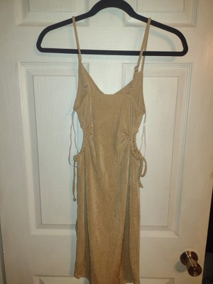 Absolutely Love It Cut Out Hip Tan Dress Brand New Size Medium