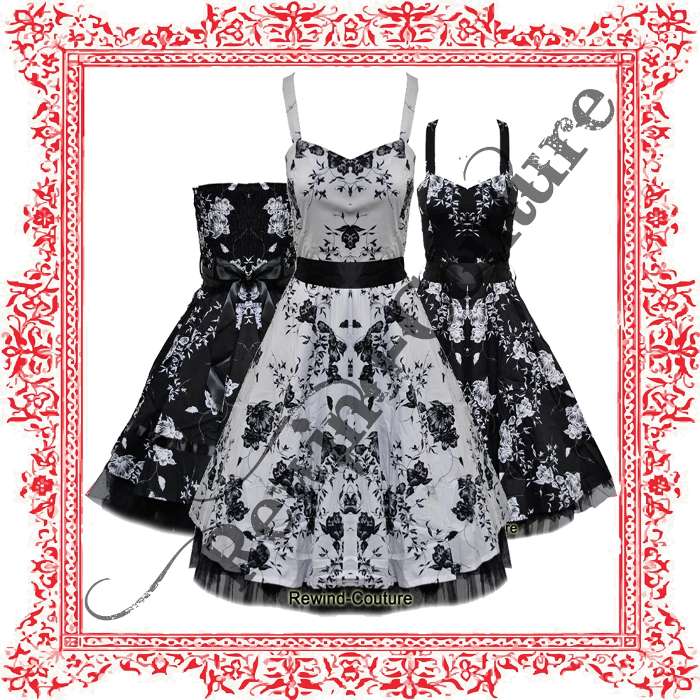 WHITE FLORAL ROCKABILLY VTG PROM PIN UP DRESS SZ 8 20 eBay