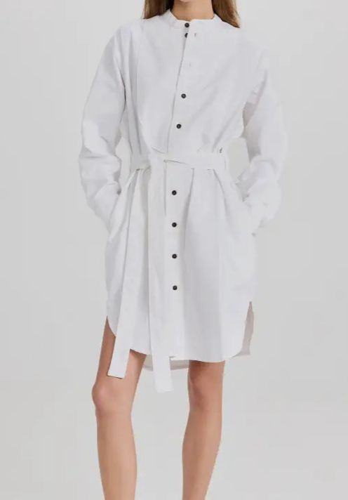 victoria beckham shirt dress Victoria Beckham White Pleated Cotton-poplin Shirt Dress UK 8 US 4