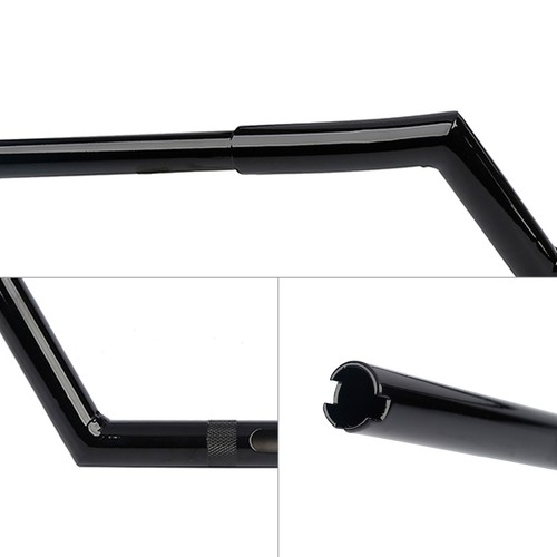 Gloss Black 1.25" Low Rise Z Bar 6" Rise Handlebar Fits For Harley Road King - Picture 14 of 14