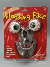 Scary Fright Face Floating Candle Set 4pc Skull Eyeballs Halloween Decor Amscan