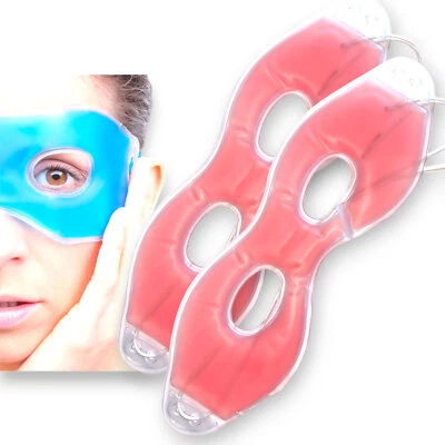 ALL-AROUND24® ✅2x Gel Augenmaske Kälte/Warm Kühlmaske Relax Maske Entspannungsmaske Kühlbrille