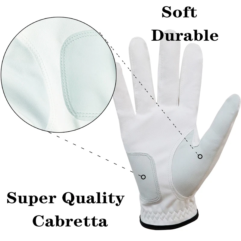 Men Golf Gloves Left Hand Right 5 Pack Leather Grip Soft Fit XL M L Large Medium - Image 3 of 4