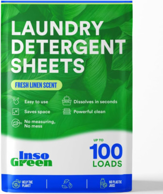 Laundry Detergent Sheets   100 Loads - Eco Washer Sheets Detergent