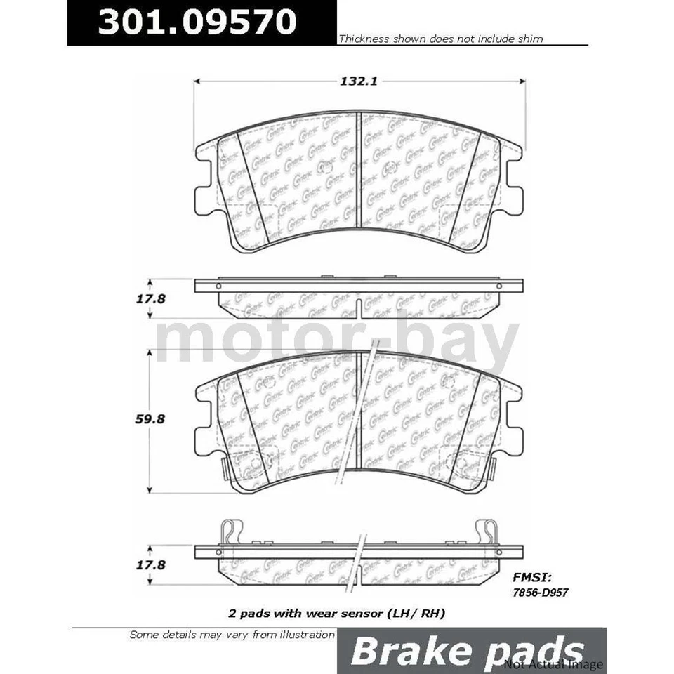 Pastillas de freno delanteras y traseras para Mazda 6 2005 2004 2003 Centric Foto 4 de 4
