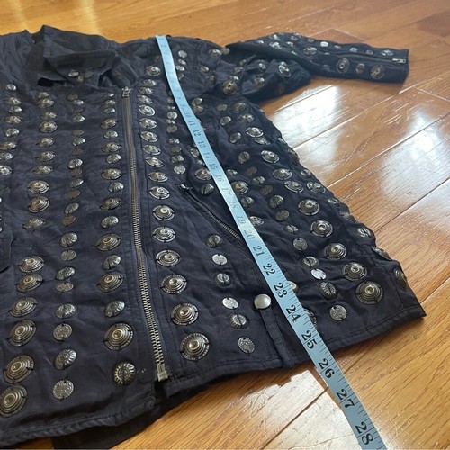 Free People Chelsea Coin Moto Jacke schwarz Gr. M Oversized Slouchy - RAR Unikat - Bild 11 von 15
