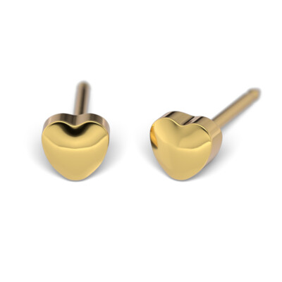 STUDEX Medizinische Ohrstecker Herz vergoldet Stecker vergoldet Piercing