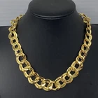 Costume Jewelry Necklace Double Link Chain Graduating Gold Tone Holiday Vtg 18"