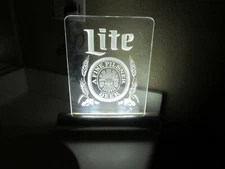 Vintage Miller Lite Beer Sign Works Light Up Pilsner Made by Everbrite Electric 