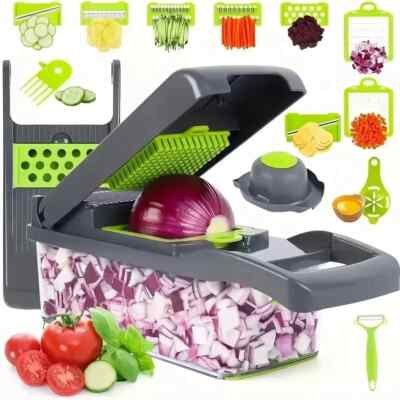 15 in 1 Gemüsehacker Salat Obst Mandoline Schneider Lebensmittel Würfelschneider Schäler