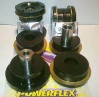4X Pu-Buchsen AchsträGer HA BMW E46 Z4 E85 E86 E89 X3 Powerflex 5-4610 + 4611BLK