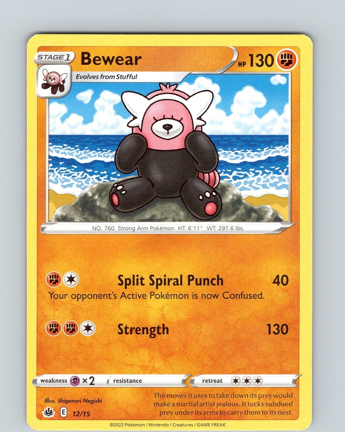 Pokemon TCG Bewear 2022 Mcdonalds Promos 12/15 Regular Promo Card NM