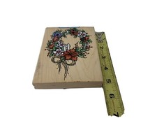 Stampendous Holiday Wreath Rubber Stamp R08 Large Stamp