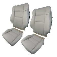 Seat Cover Driver Passenger Perforated Leather Front For 2007-12 Acura RDX Gray