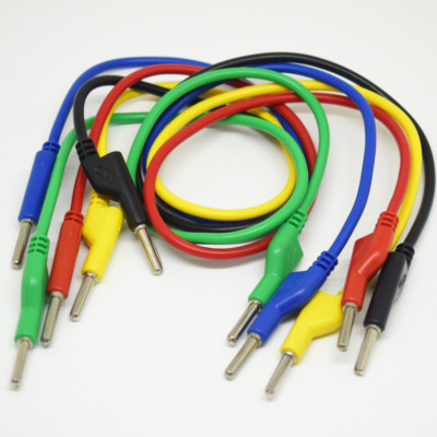 Set 5 Colori Cavi Banana 4mm In Silicone Alta Tensione – 50cm, Doppia Spina, Per Test Elettronici