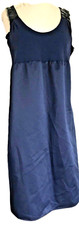 Vera Wang Navy Blue Satin & Sequin Satin Dress, Regency 14 Empire, Cocktail Form