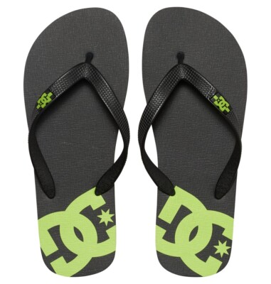 DC SHOES SPRAY BLACK LIME FLIP FLOPS (UK EUR