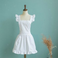  Pinafore Maid Bibs Apron Fancy Costume Play Theatre Dress White