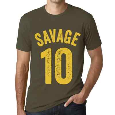 Herren Grafik T-Shirt Savage 10 Geschenk 10. Geburtstag Jahrestag 10 Jahre
