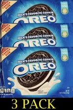 3x NABISCO OREO Vanilla Creme FAMILY SIZE Chocolate Cookies 1 lb 2.12 oz 3 PACK