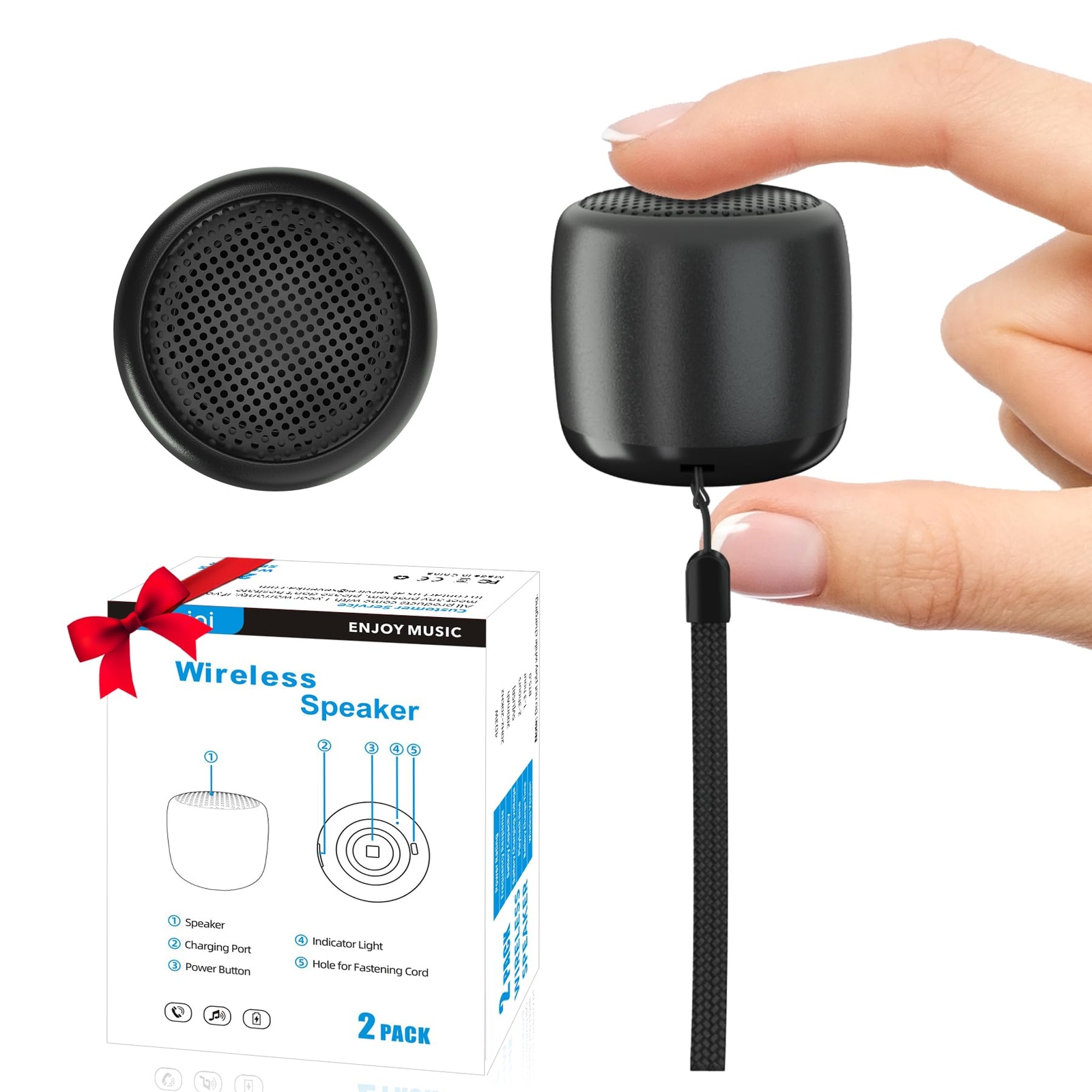 AUKSKY 2Pack Portable Mini Speaker Bluetooth Tiny Speaker Wireless Mini Speak...